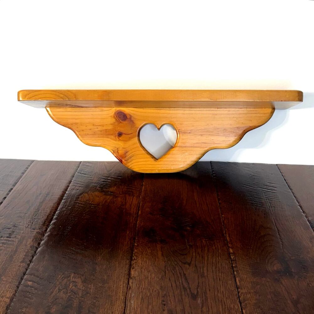 Vintage Heart Cut Out Wall Shelf | Wooden Hanging Shelf |Cottagecore Grandmacore